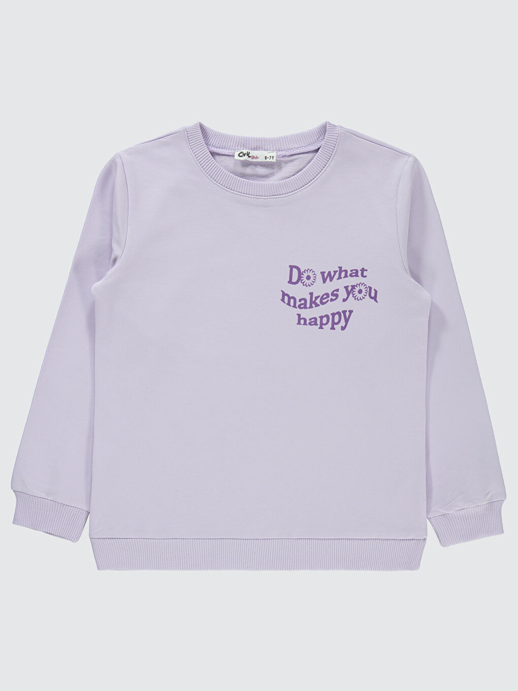 Mor Girls Kız Çocuk Sweatshirt 6-9 Yaş Nazik Lavanta