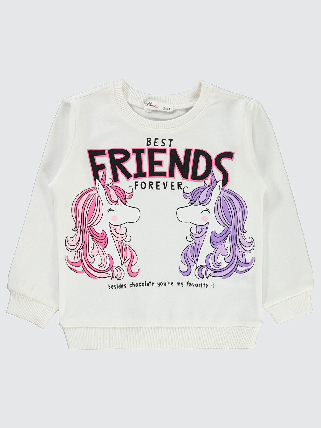 Girls Kız Çocuk Sweatshirt 2-5 Yaş Ekru