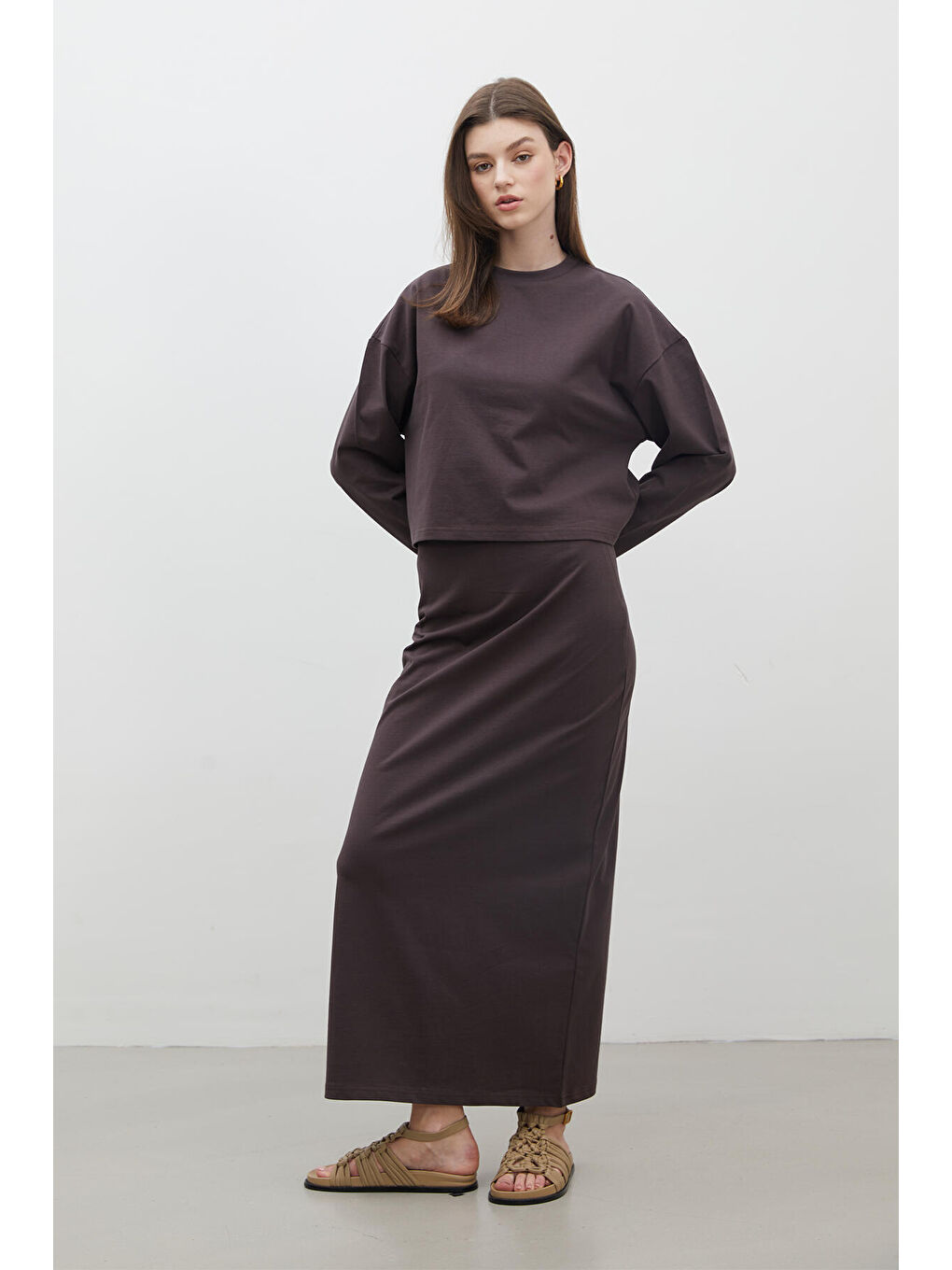 Kahverengi Pamuklu Kalem Etek Acı Kahve-4