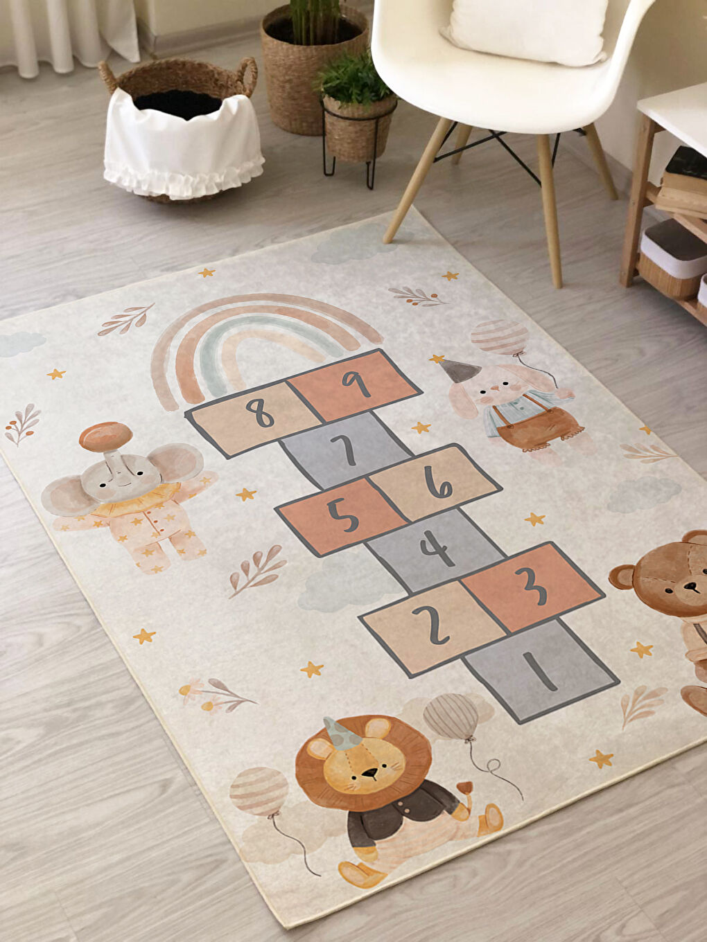 Karışık Sek Sek Desenli Baskı Kalın 7mm Halı Modeli