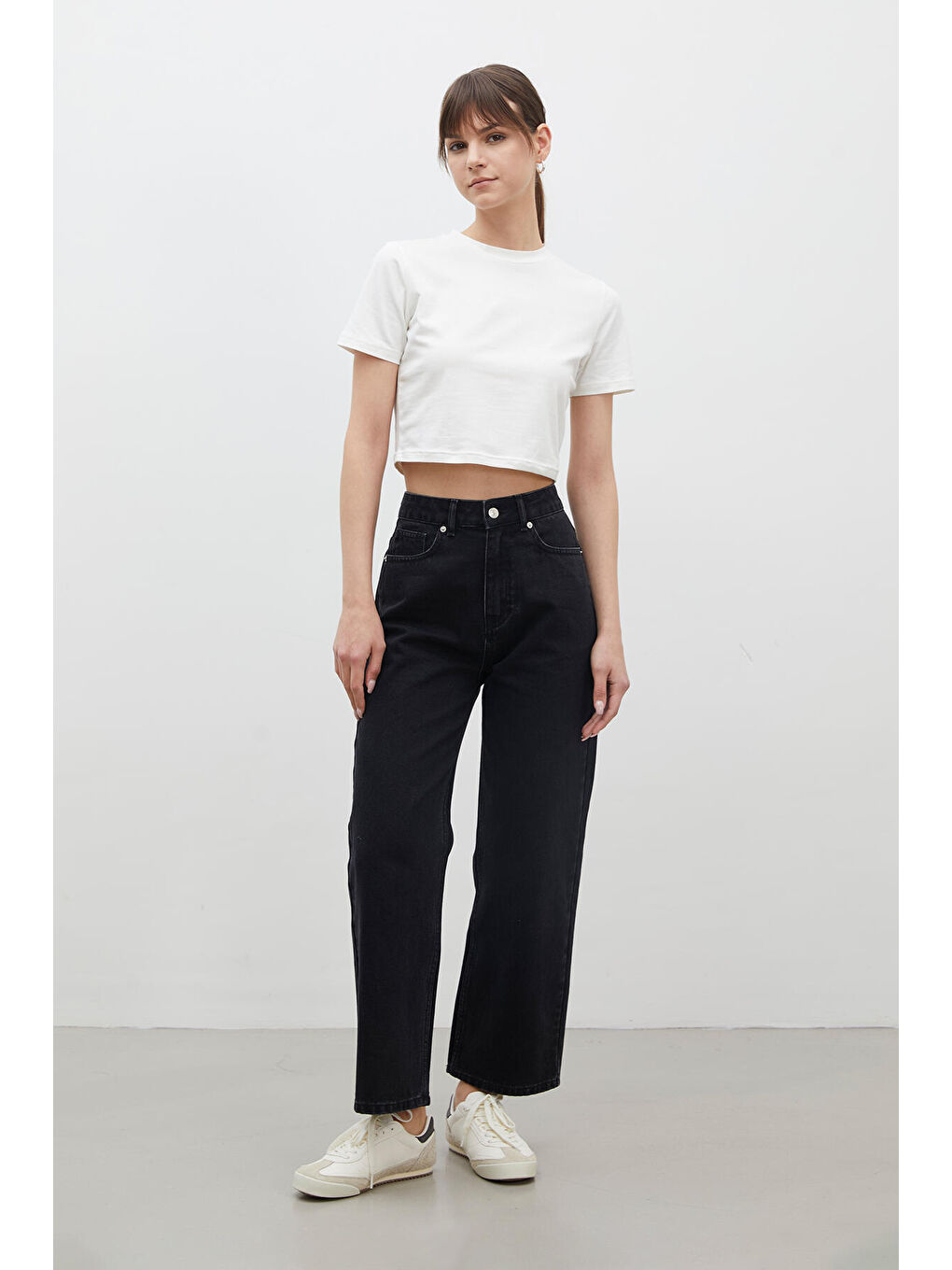 1975 Hıgh-Rıse Straight Fit Denim Siyah-2