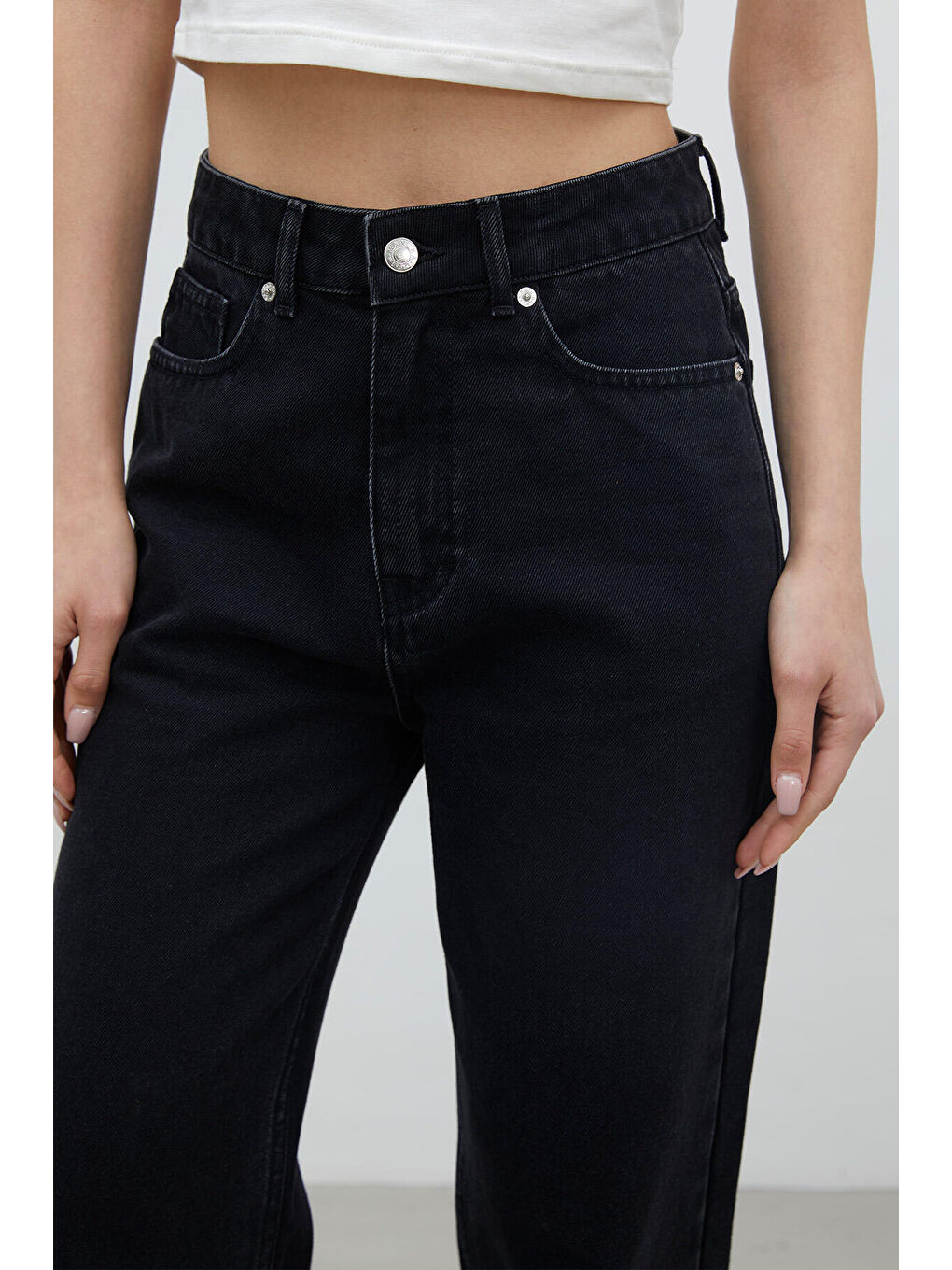 1975 Hıgh-Rıse Straight Fit Denim Siyah-3