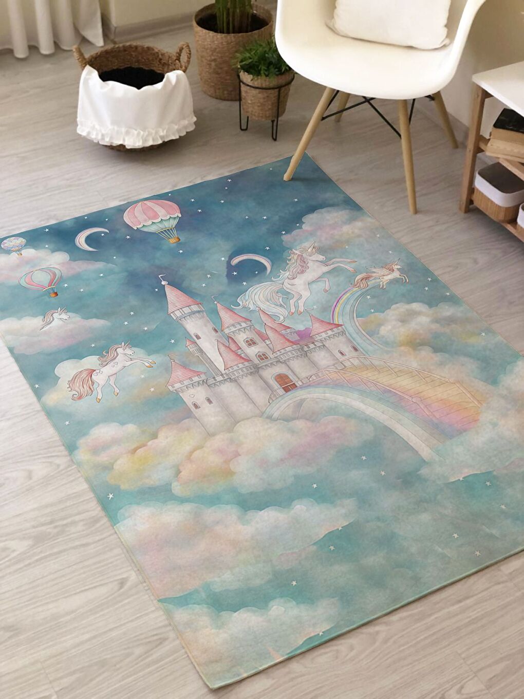 Karışık Şato Desenli Baskı Kalın 7mm Halı Modeli