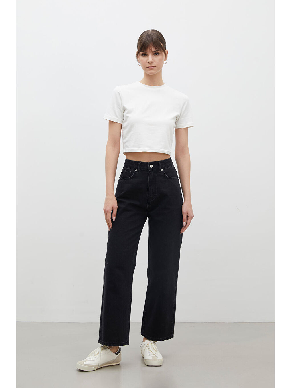 1975 Hıgh-Rıse Straight Fit Denim Siyah-4