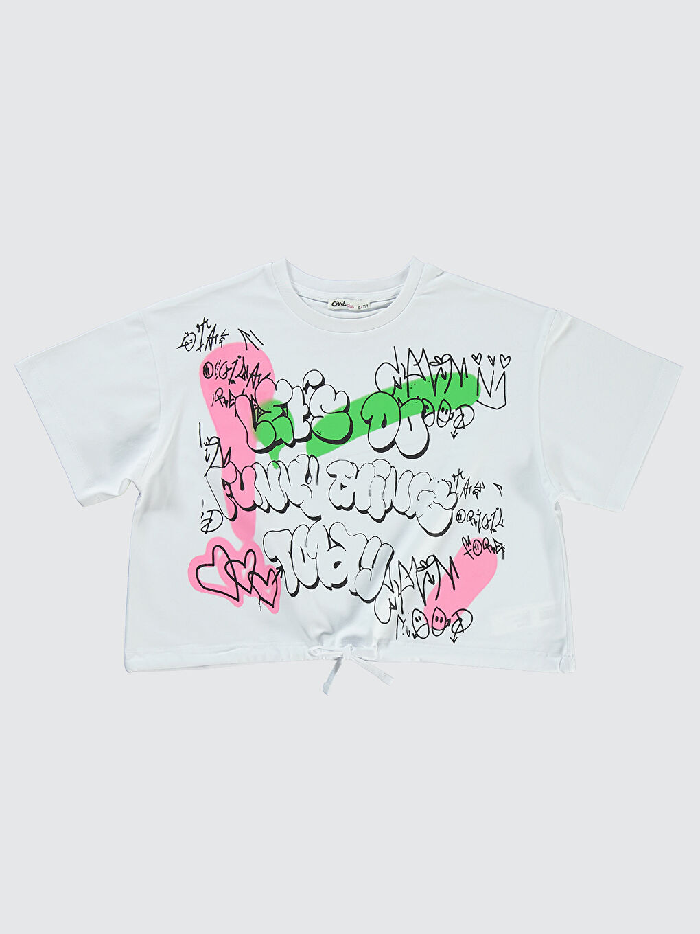 Girls Kız Çocuk Tişört 10-13 Yaş Beyaz