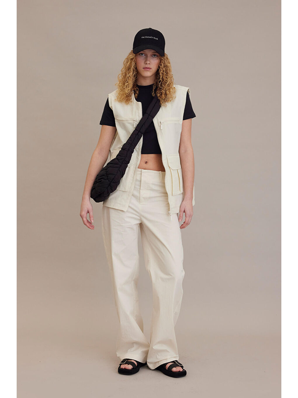 Bej Teknik Detaylı Yelek Vanilya-1