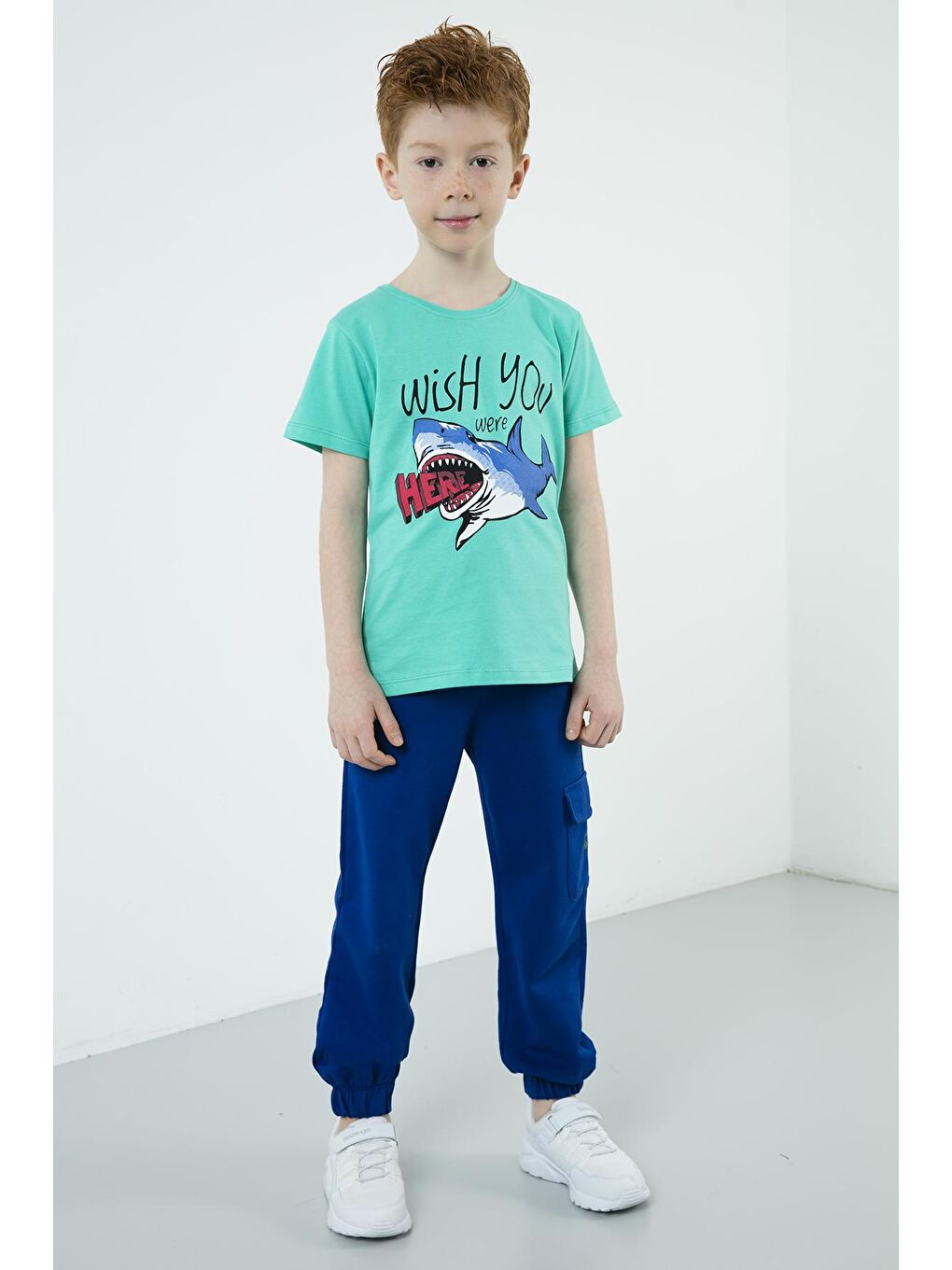 Yeşil Baskılı Bisiklet Yaka % 100 Pamuk T Shirt 5923412-2