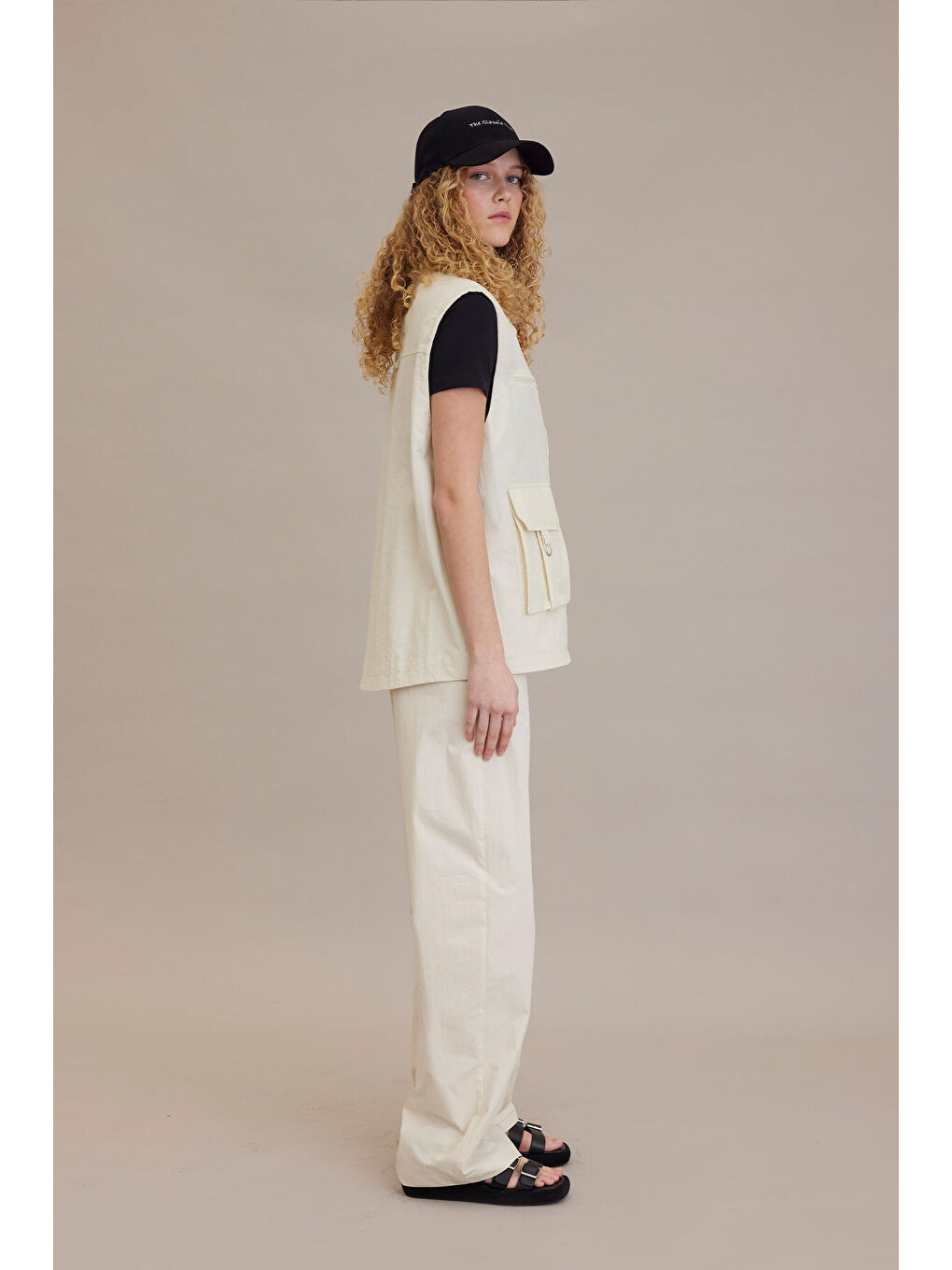 Bej Teknik Detaylı Yelek Vanilya-6