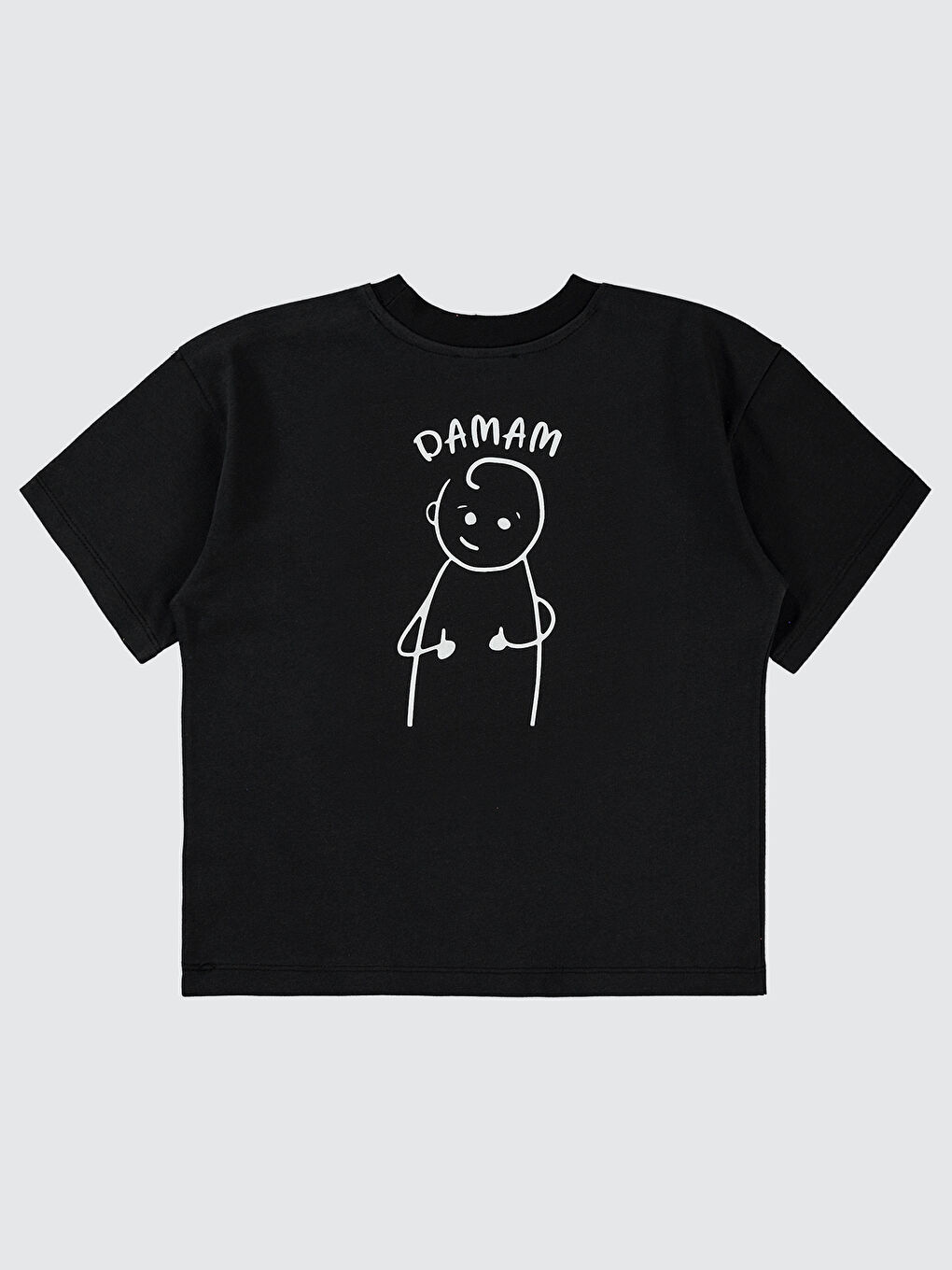 Mivil Oversize Çocuk Tişört 10-13 Yaş Siyah-1