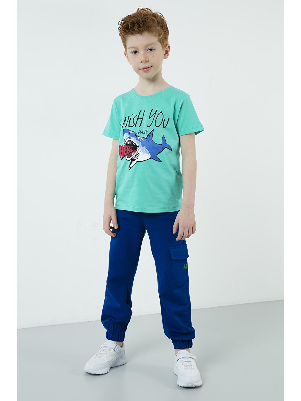 Yeşil Baskılı Bisiklet Yaka % 100 Pamuk T Shirt 5923412-3