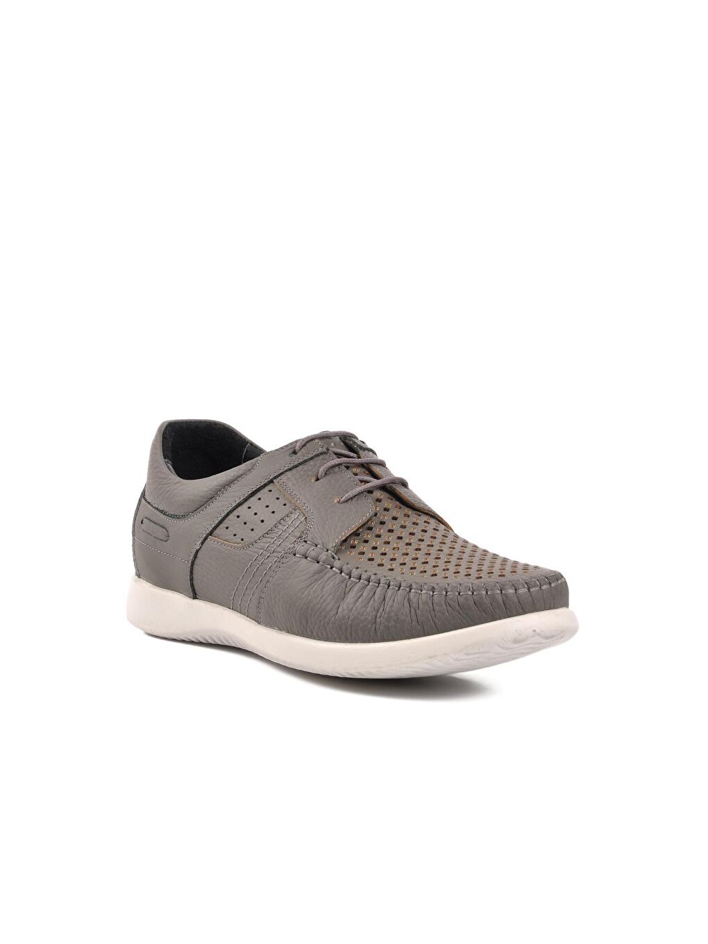 Forex 2678 Gri Hakiki Deri Erkek Günlük Ayakkabı-2