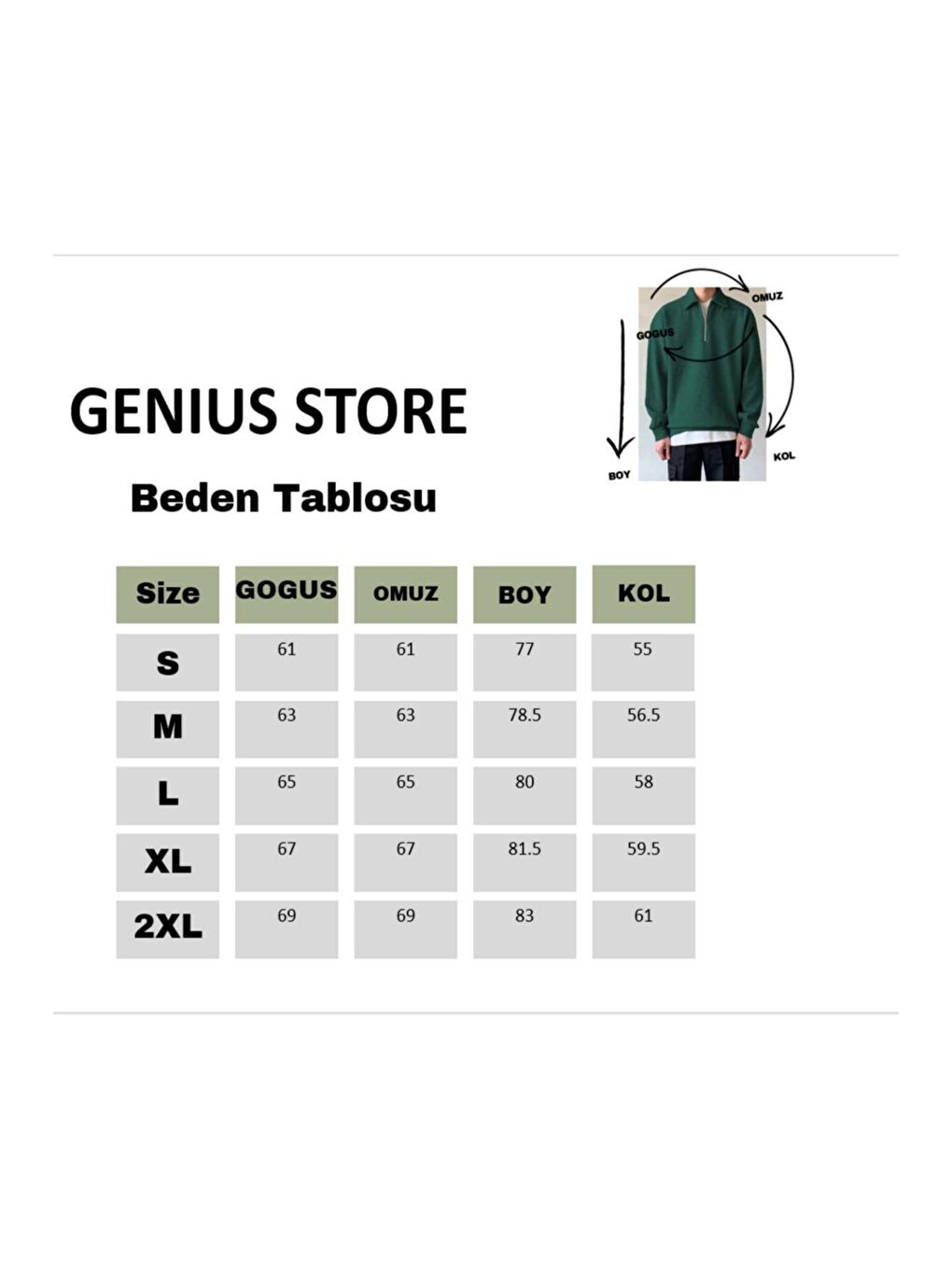 GENIUS STORE Gri Erkek Polo Yaka Oversize Sweatshirt Yarım Fermuar Sweatshirt - 5