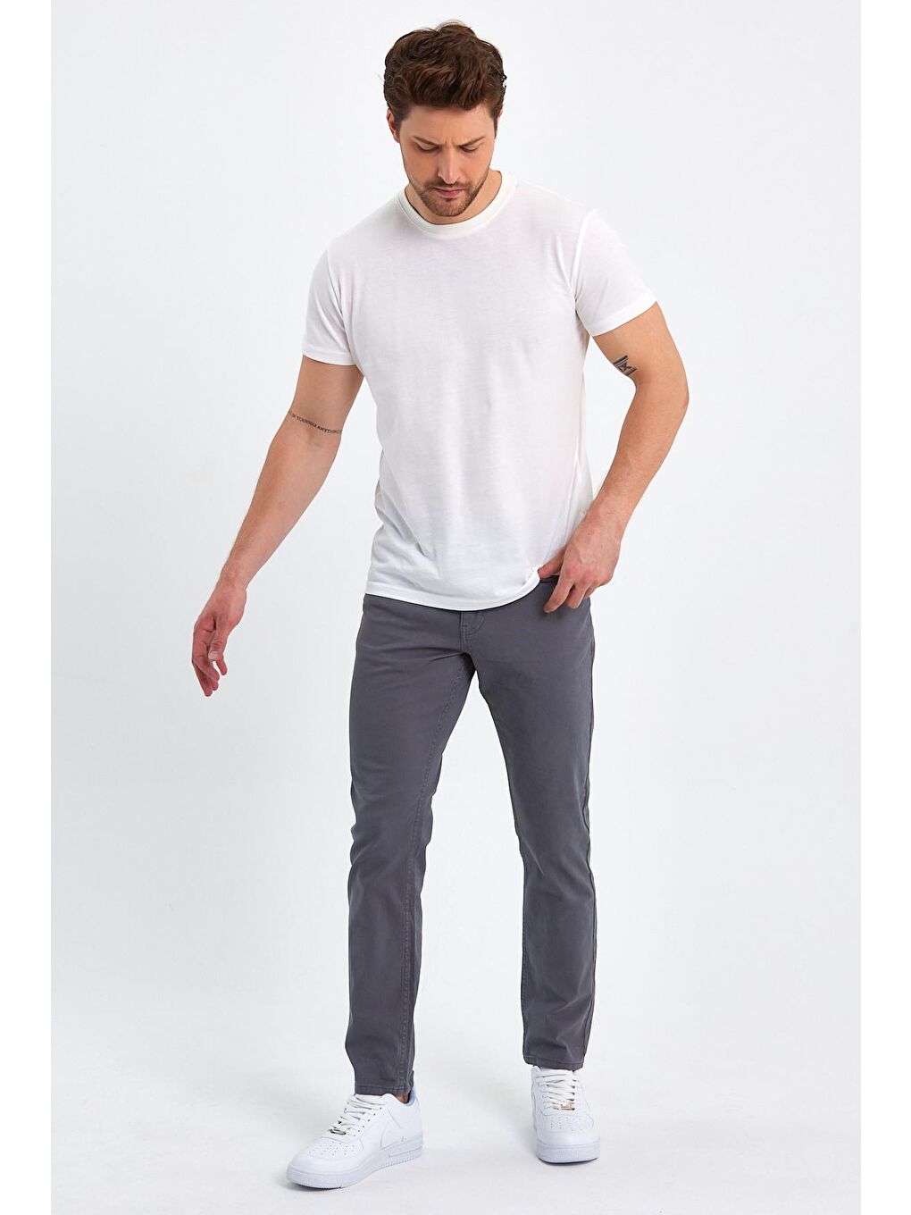 Gri Erkek Gabardin Jean Pantolon Slimfit Arjen 634-3