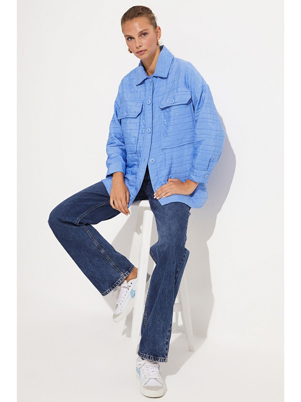 Mavi Exclusive Kaptione Çizgili Ceket-2