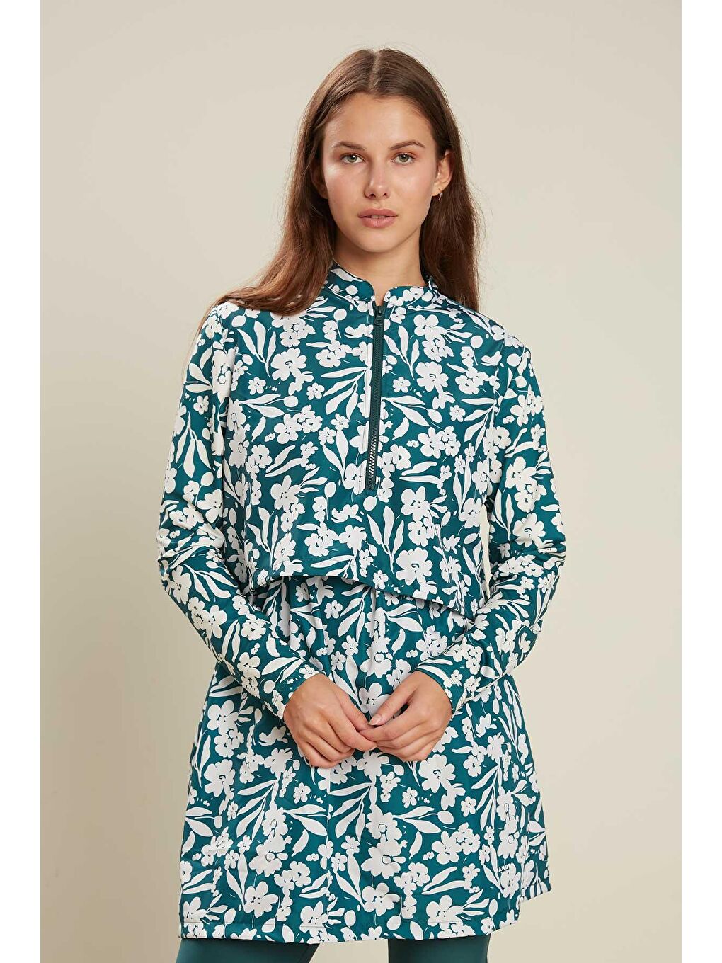 Siyah Desenli 3'Lü Mayo Takımı Çiçek-Petrol-4