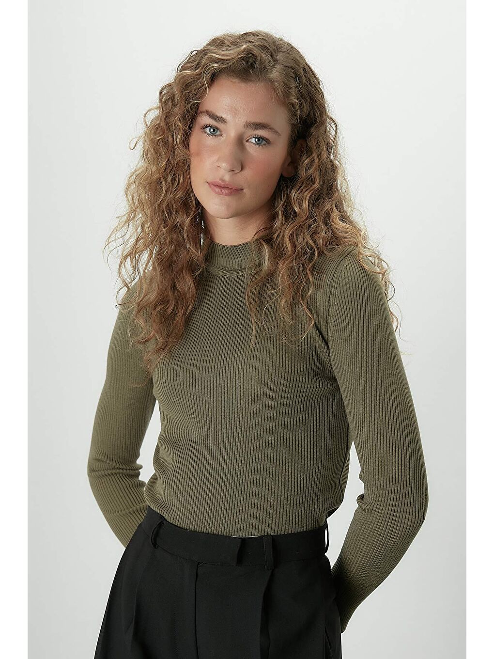 Haki Balıkçı Yaka Triko Body-2