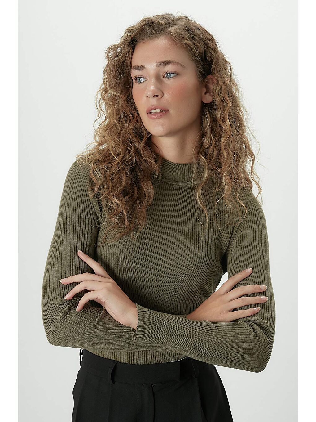 Haki Balıkçı Yaka Triko Body-3