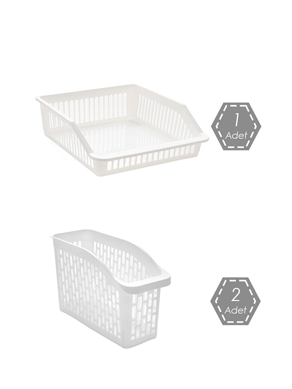 Beyaz Complie 3 lü Çok Amaçlı Buzdolabı İçi Düzenleyici Sebze Meyve Organizer Sepet-1