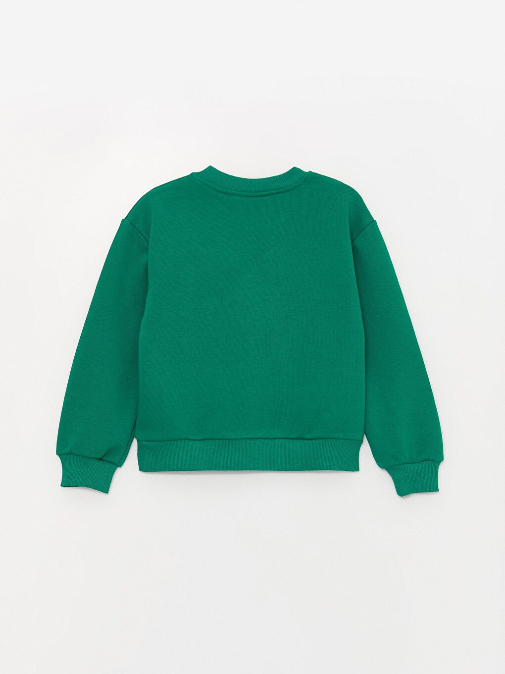 Yeşil Kız Çocuk Çiçek Broşlu Beli Lastikli SweatShirt-1