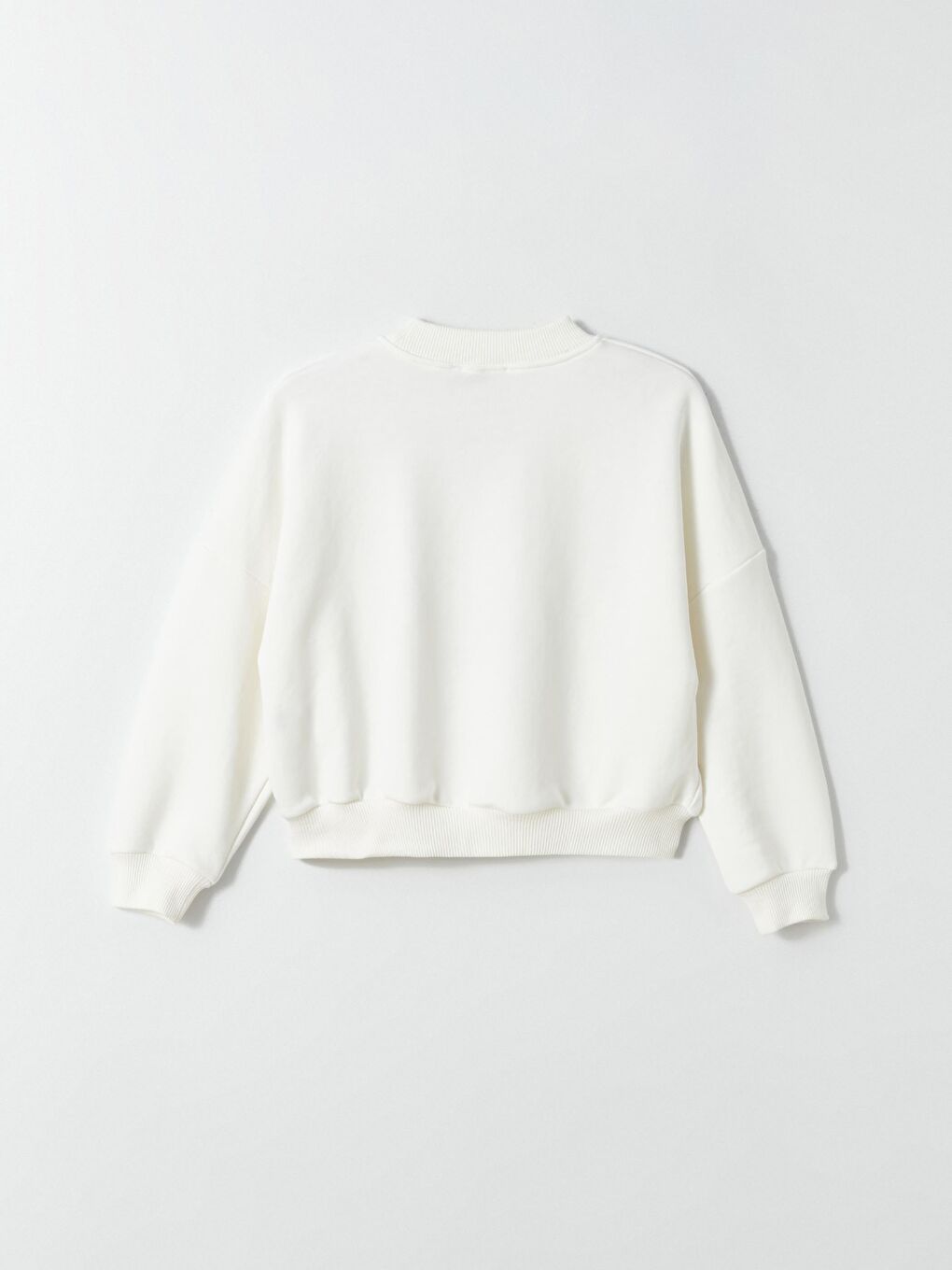 Ekru Kız Çocuk Beli Lastikli Baskılı Be Positive SweatShirt-1