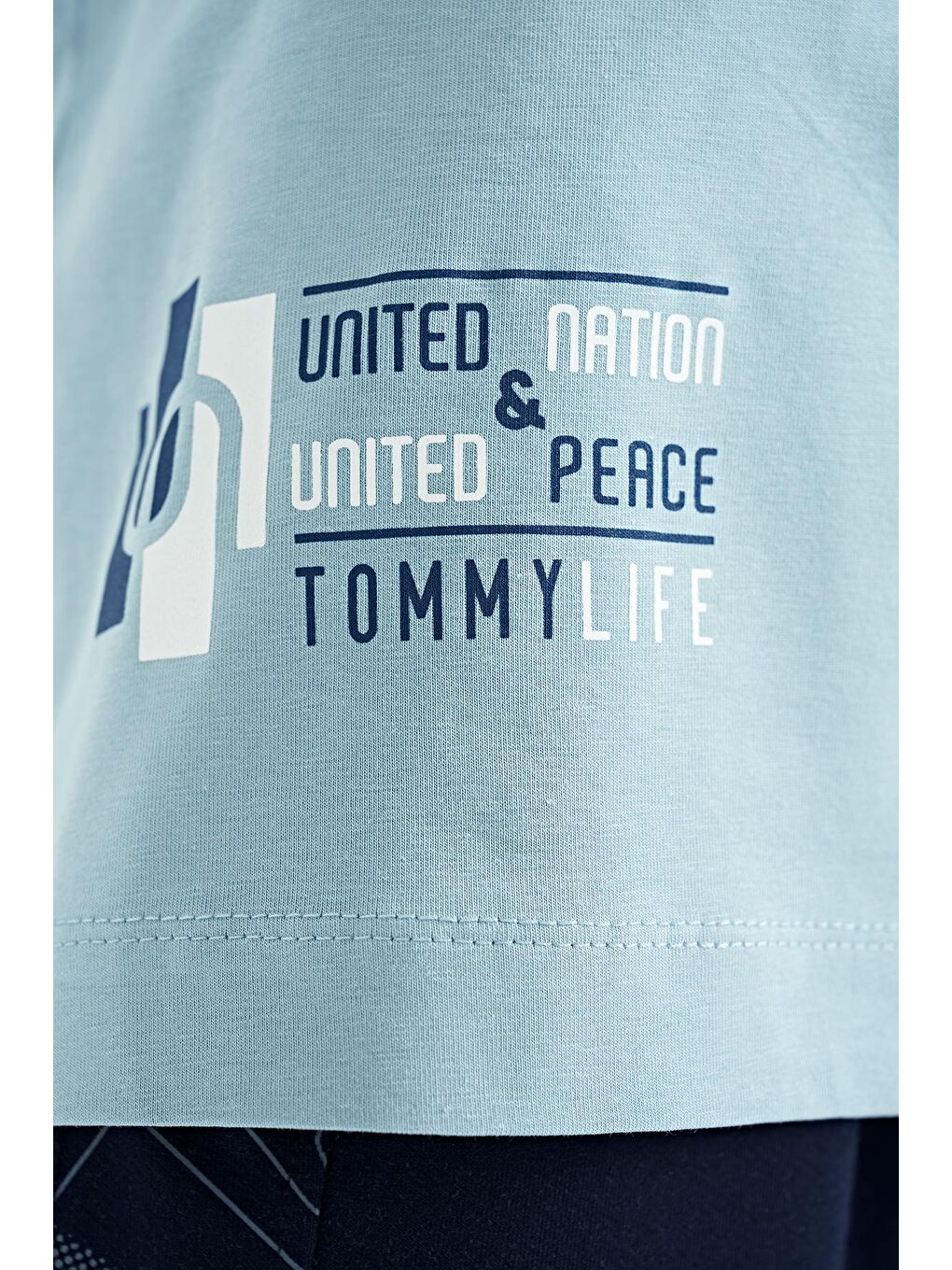 TOMMYLIFE Açık Mavi Baskılı Standart Kalıp O Yaka Erkek Çocuk T-Shirt - 11097 - 4