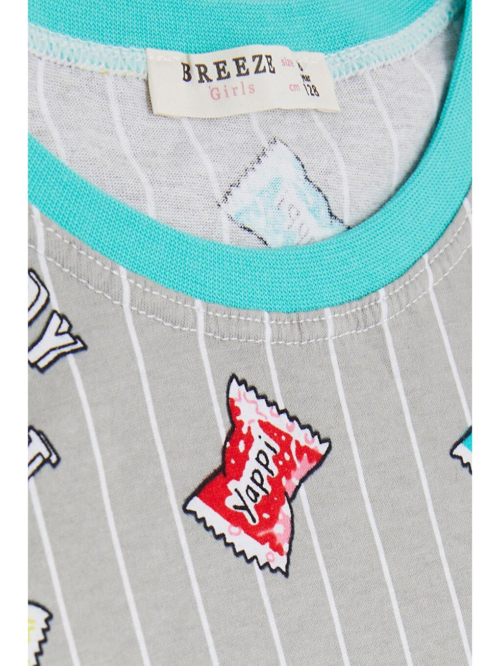 Kız Çocuk Pijama Takımı Renkli Şeker Desenli Gri (4 Yaş)-4