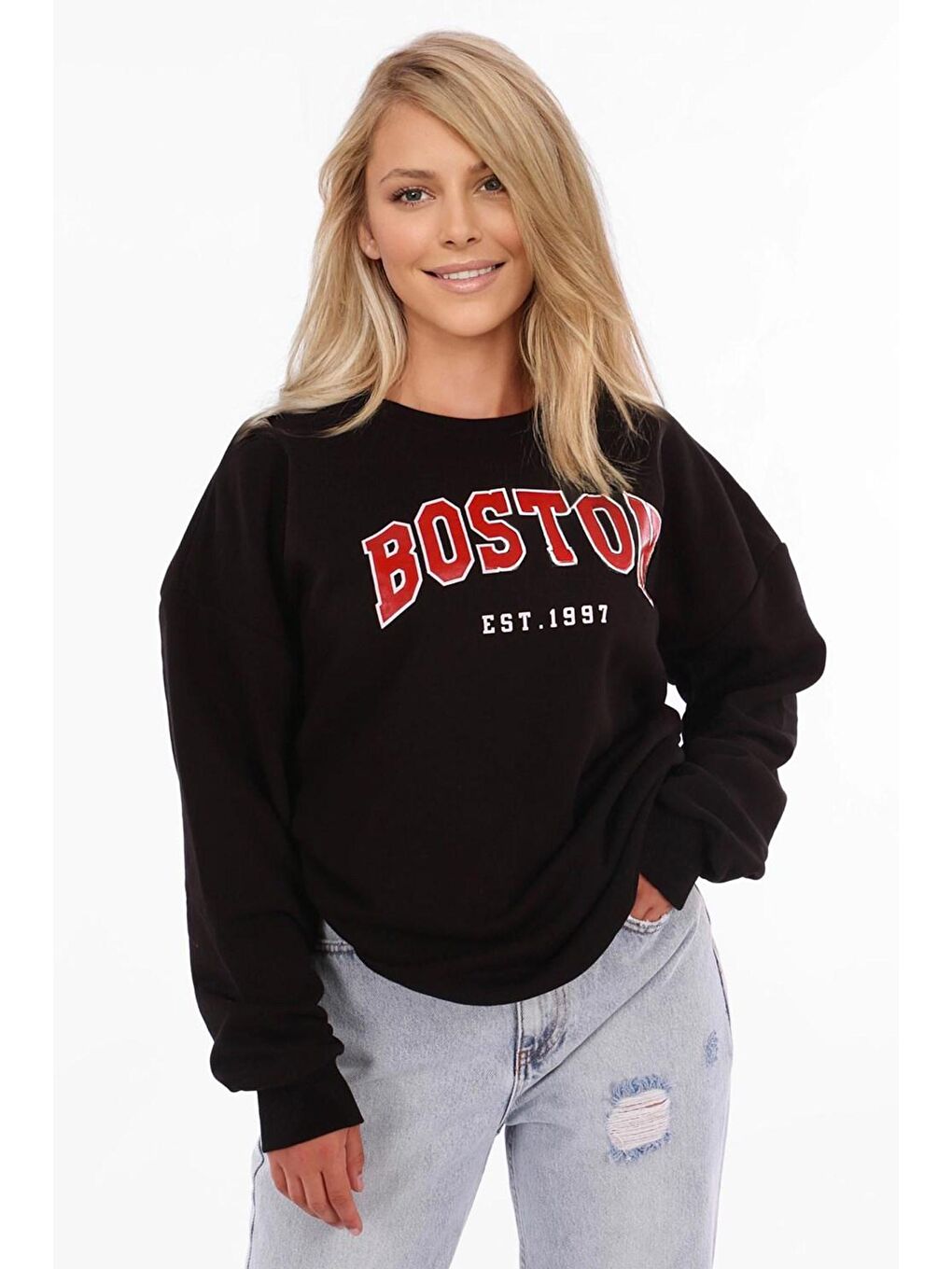 Siyah Sweatshirt Mg777-1