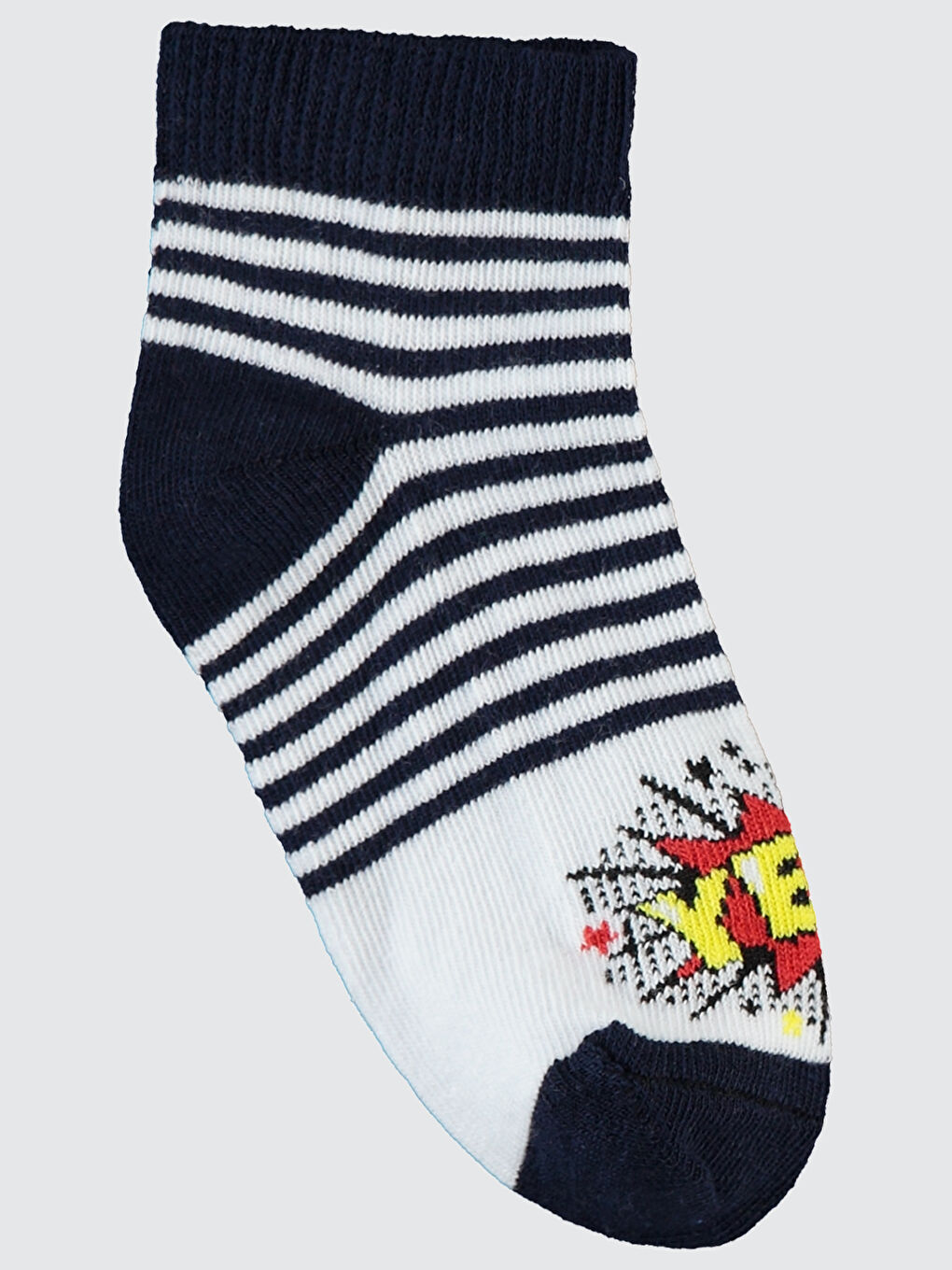 Erkek Çocuk 3'lü Patik Çorap 2-12 Yaş Siyah-Beyaz-2