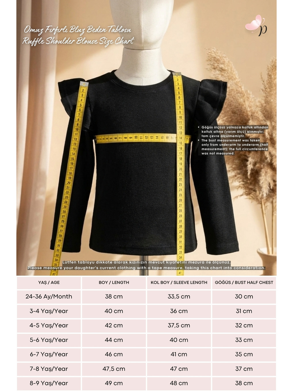 Kız Çocuk Siyah Omuz Fırfırlı Body Sweatshirt 23 Nisan 29 Ekim Yılbaşı Gösteri Kıyafeti-2