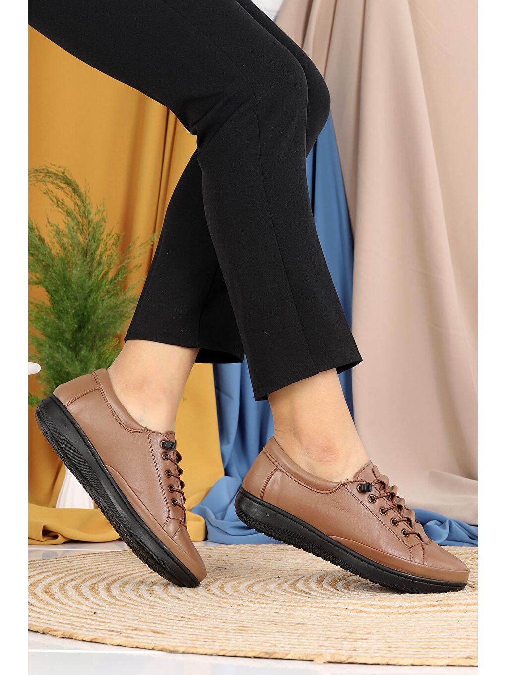 Bej Rahat Konfor Özel Topuk Jeli Anne Günlük Ayakkabı P 30