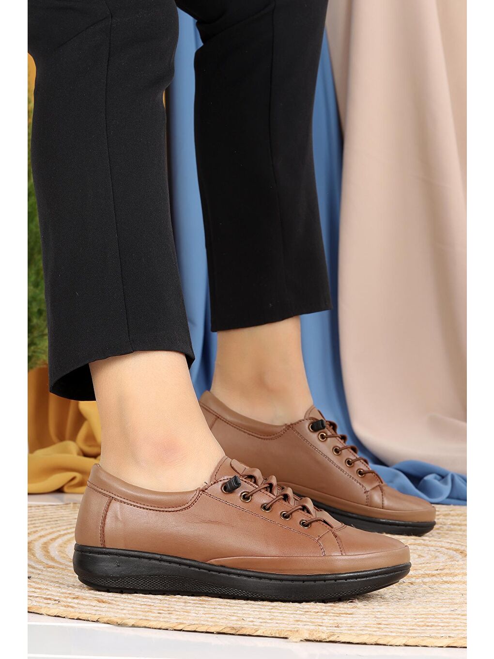 Bej Rahat Konfor Özel Topuk Jeli Anne Günlük Ayakkabı P 30-1