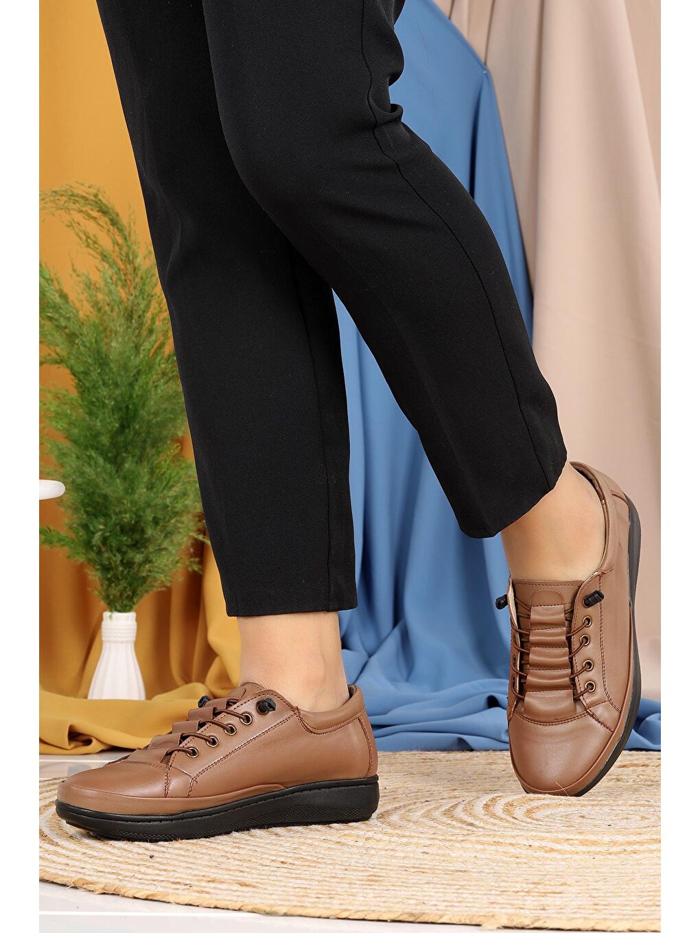 Bej Rahat Konfor Özel Topuk Jeli Anne Günlük Ayakkabı P 30-2