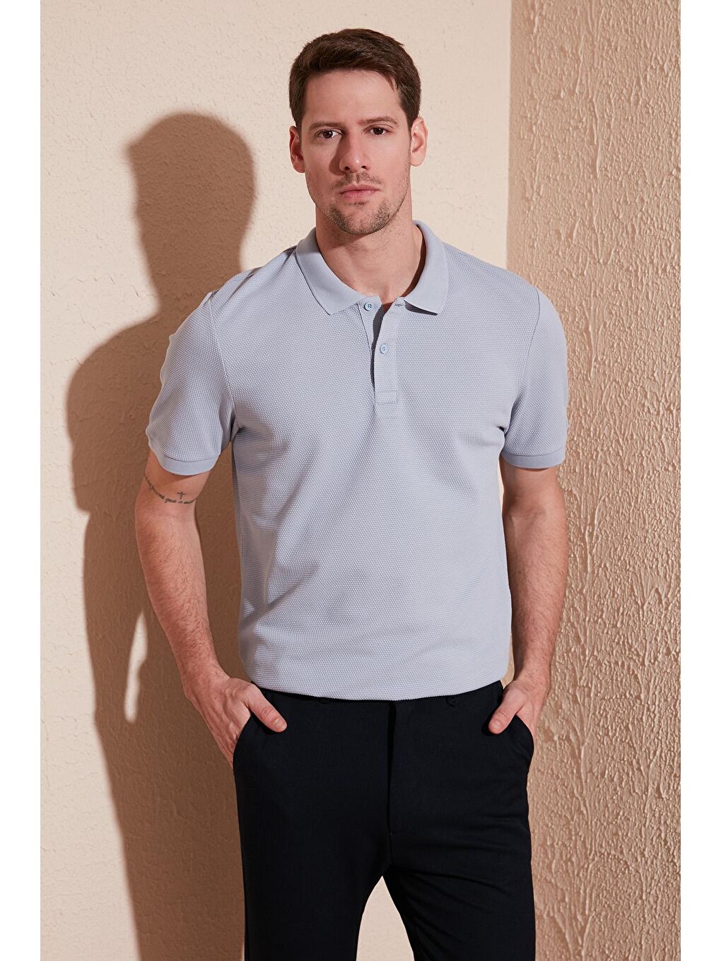 Buratti Gri Regular Fit Pamuklu Düğmeli Polo T Shirt 5902326