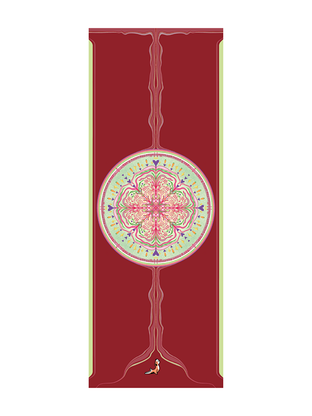 Kırmızı Mandala Serisi Follow The White Rabbit 4.1 Mm Doğal Kauçuk Kaydırmaz Yoga Matı