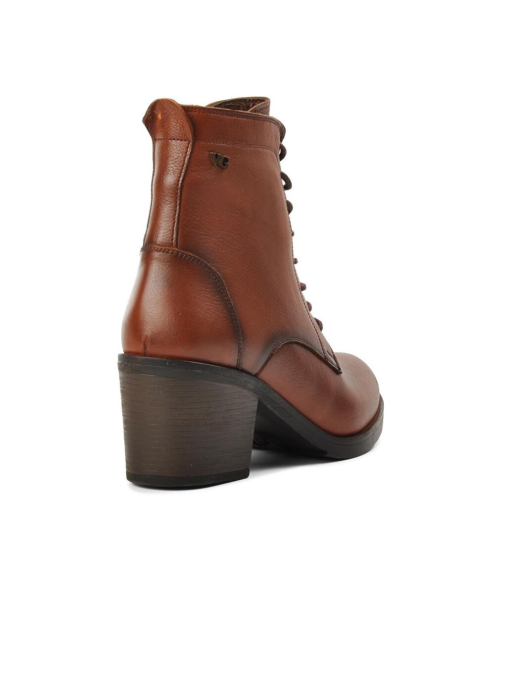 Kahverengi Taba Hakiki Deri Fermuarlı Kadın Topuklu Bot 8927-3