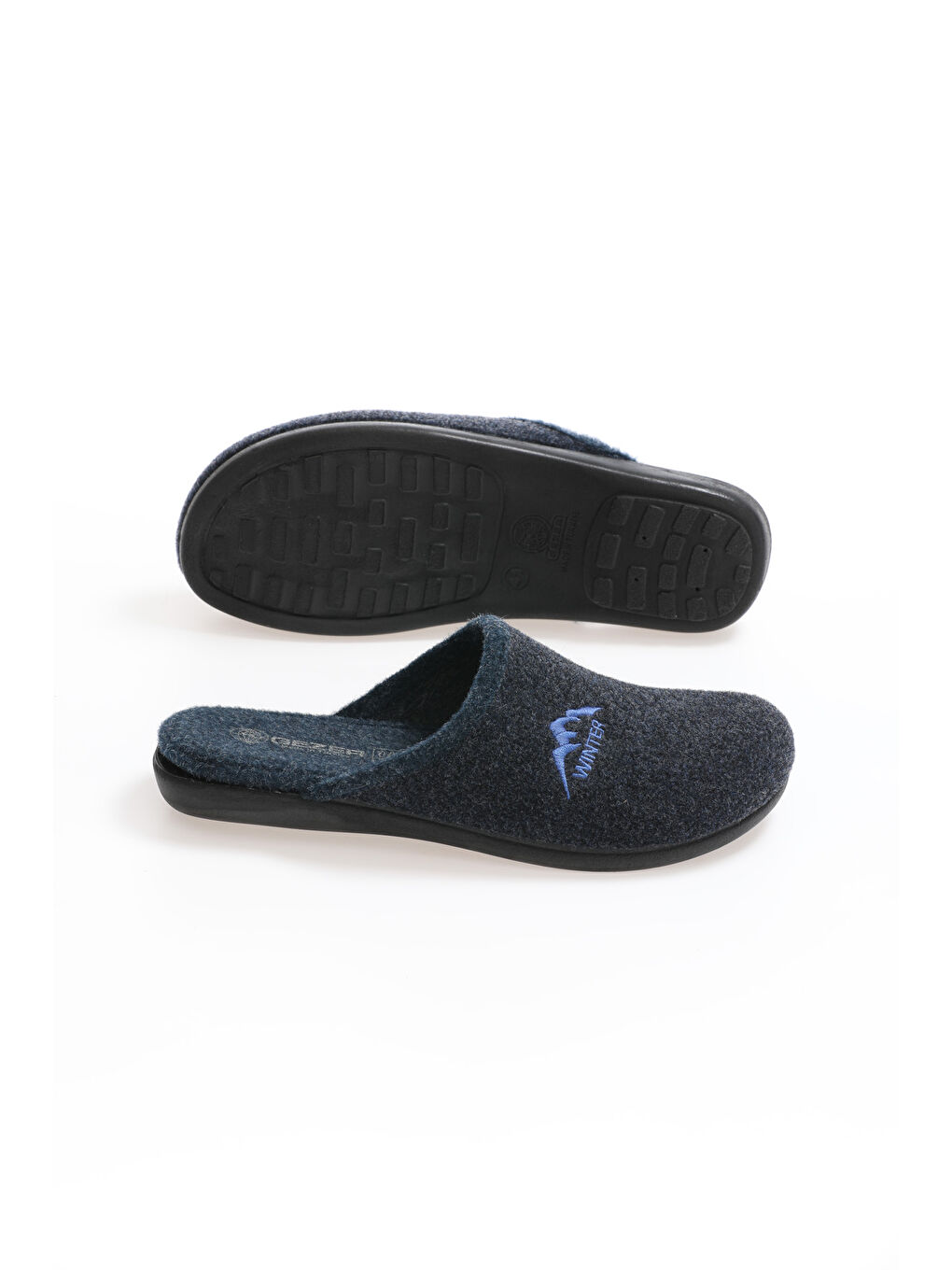Lacivert Kışlık Cırtlı Taban Erkek Ev Terlik-3