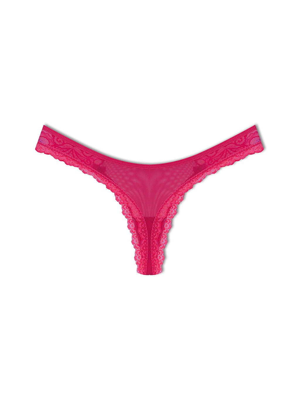 Mor Tül Dantel Tanga Kadın Külot 3'Lü-4