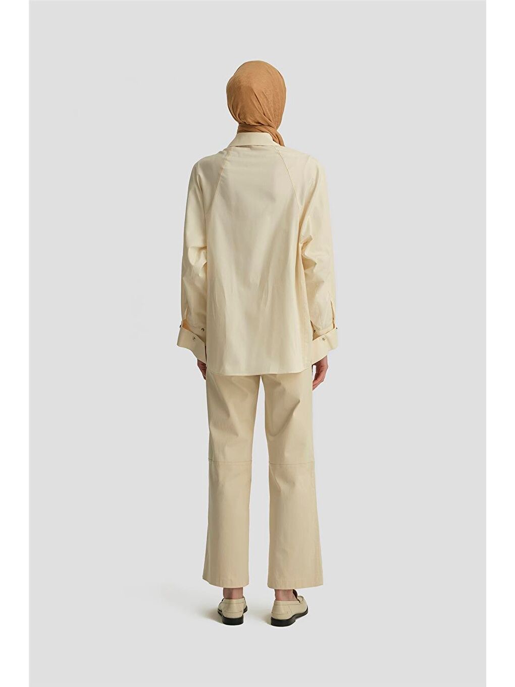 Bej Kup Detaylı Pamuk Gömlek 25Y3722 Aytaşı-4