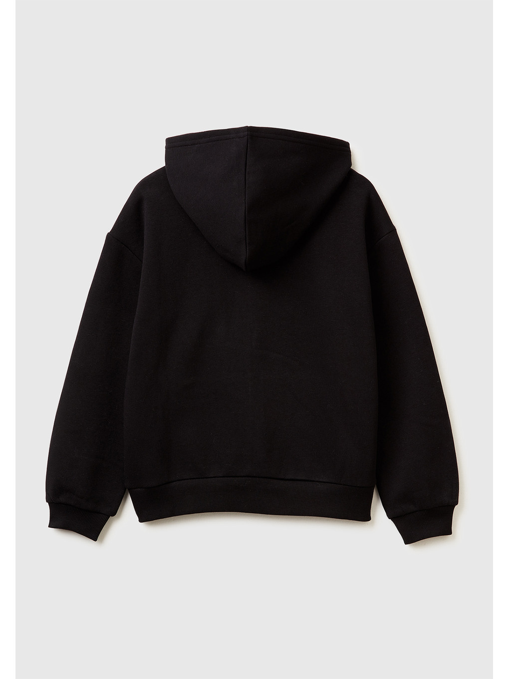 Kız Çocuk Siyah Önü Payetli Logolu Cepli Kapüşonlu Sweatshirt-1