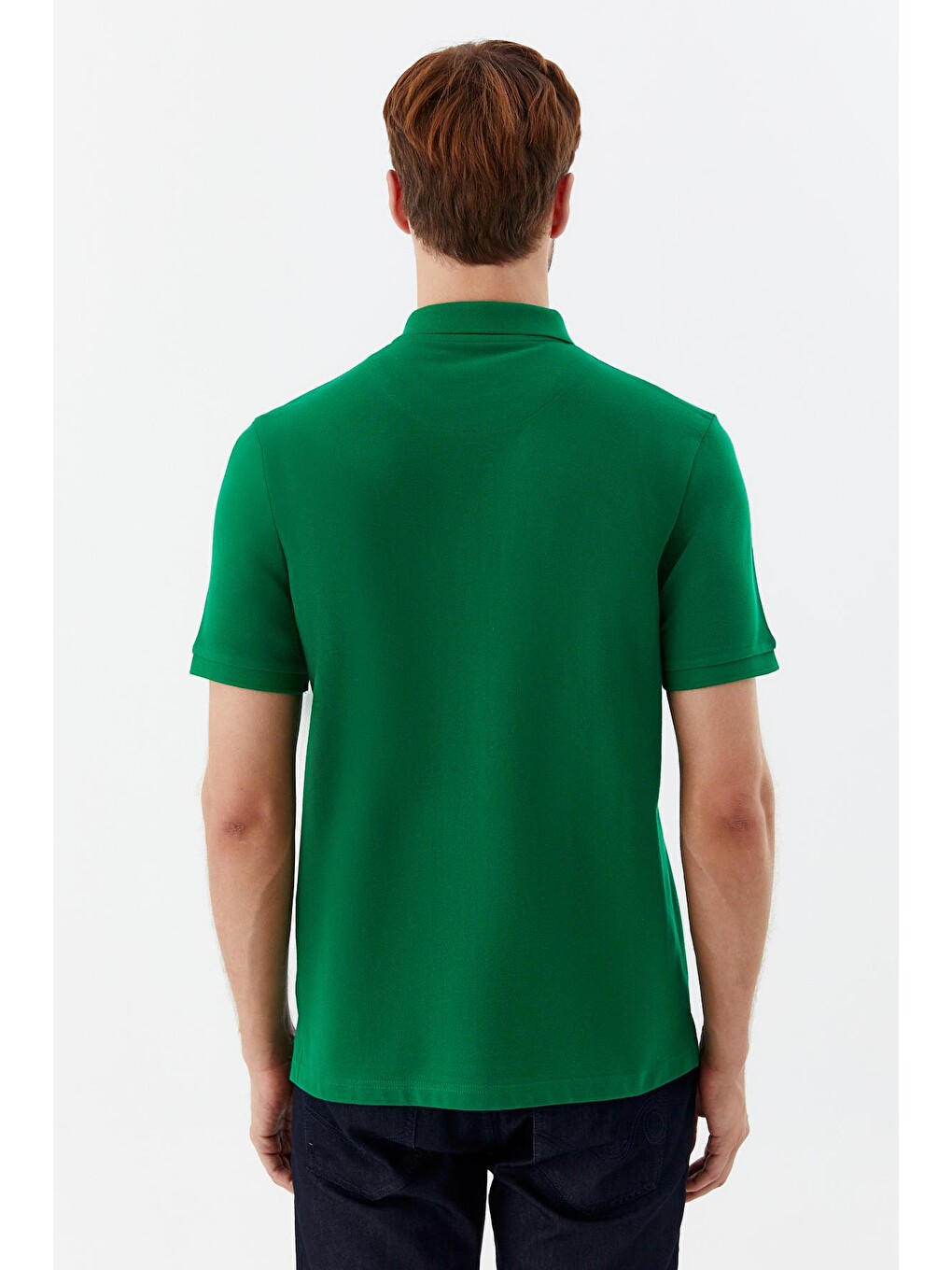 Yeşil Regular Fit %100 Pamuklu Polo Yaka Tişört-4