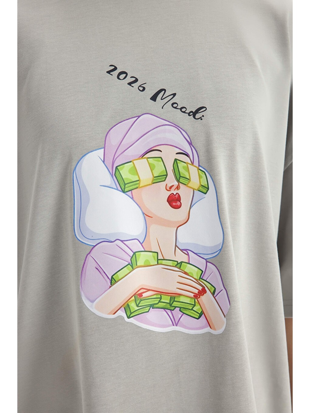 Mood Oversize Gri T-shirt-7