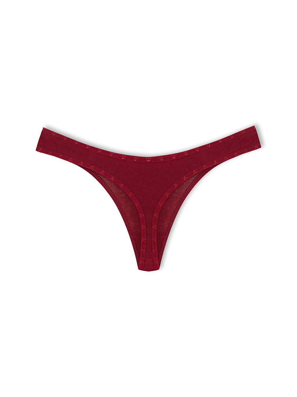 Bordo Pamuklu Kalpli Lastik Basic Tanga Kadın Külot-1