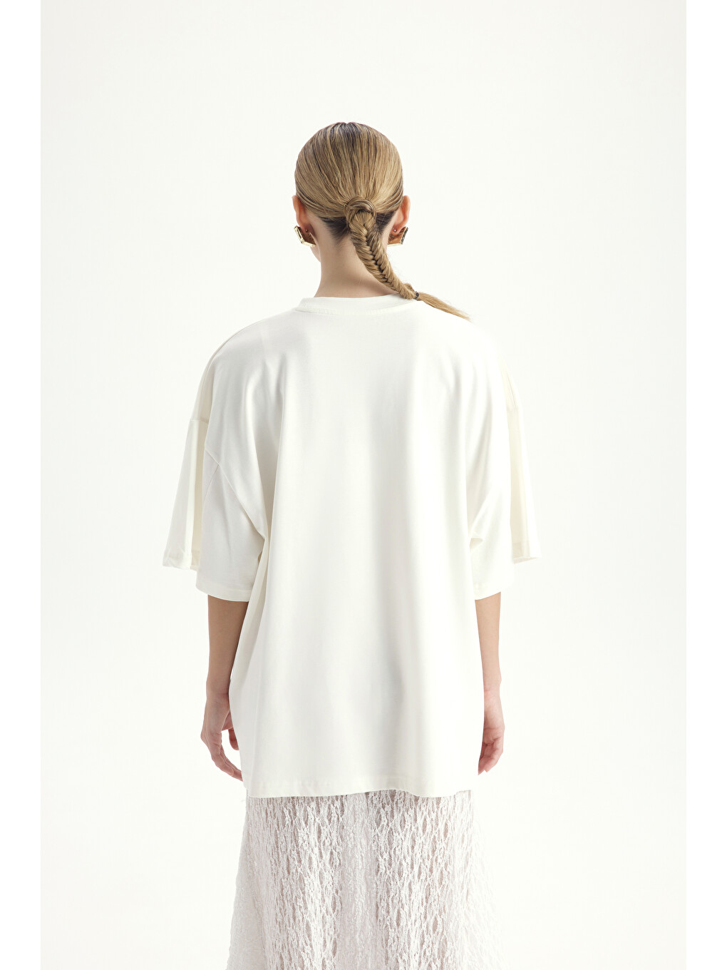 Theory Oversize Beyaz T-shirt-4