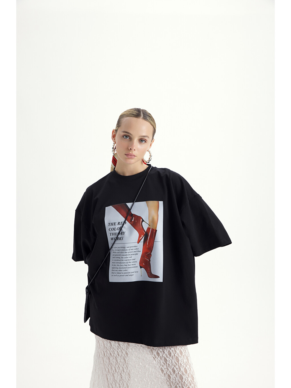 Theory Oversize Siyah T-Shirt-6