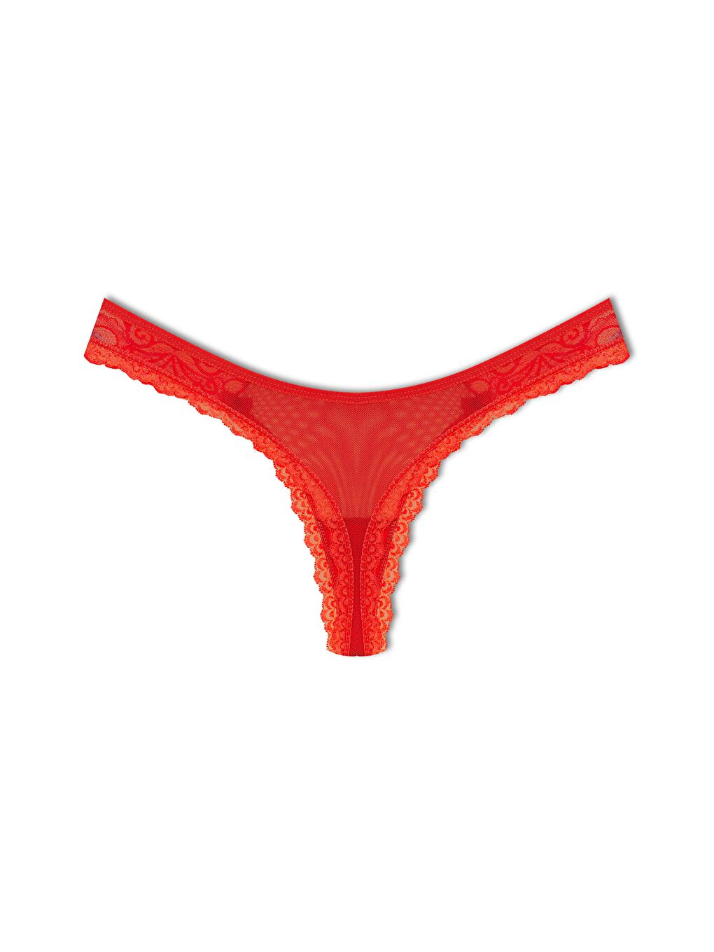 Kırmızı Tül Dantel Tanga Kadın Külot-1