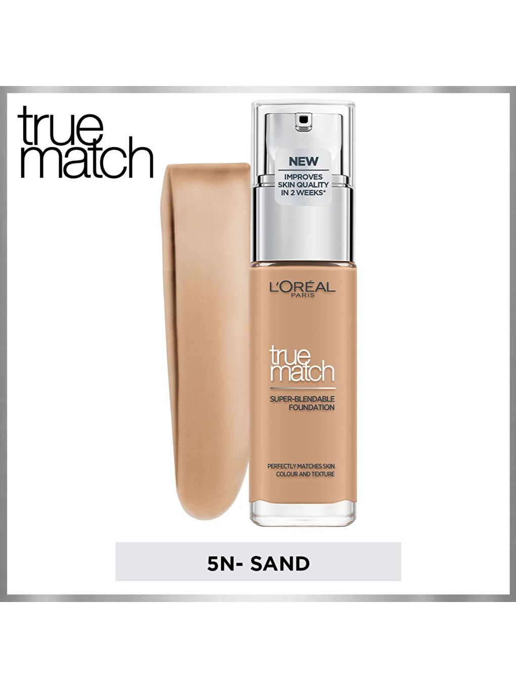 L'Oreal Paris Nude True Match Bakım Yapan Fondöten 5N Sand (30 ml) - 5