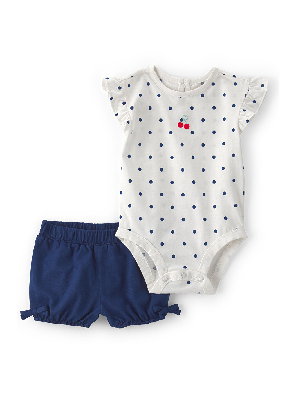 Kız Bebek Body Şort Set 3 Ay-24 Ay Mavi