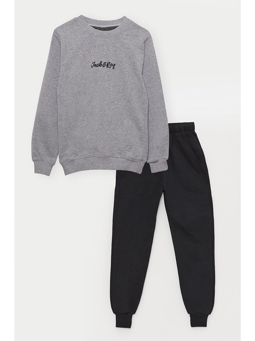Gri Yazı Baskılı Erkek Çocuk Eşofman Takım