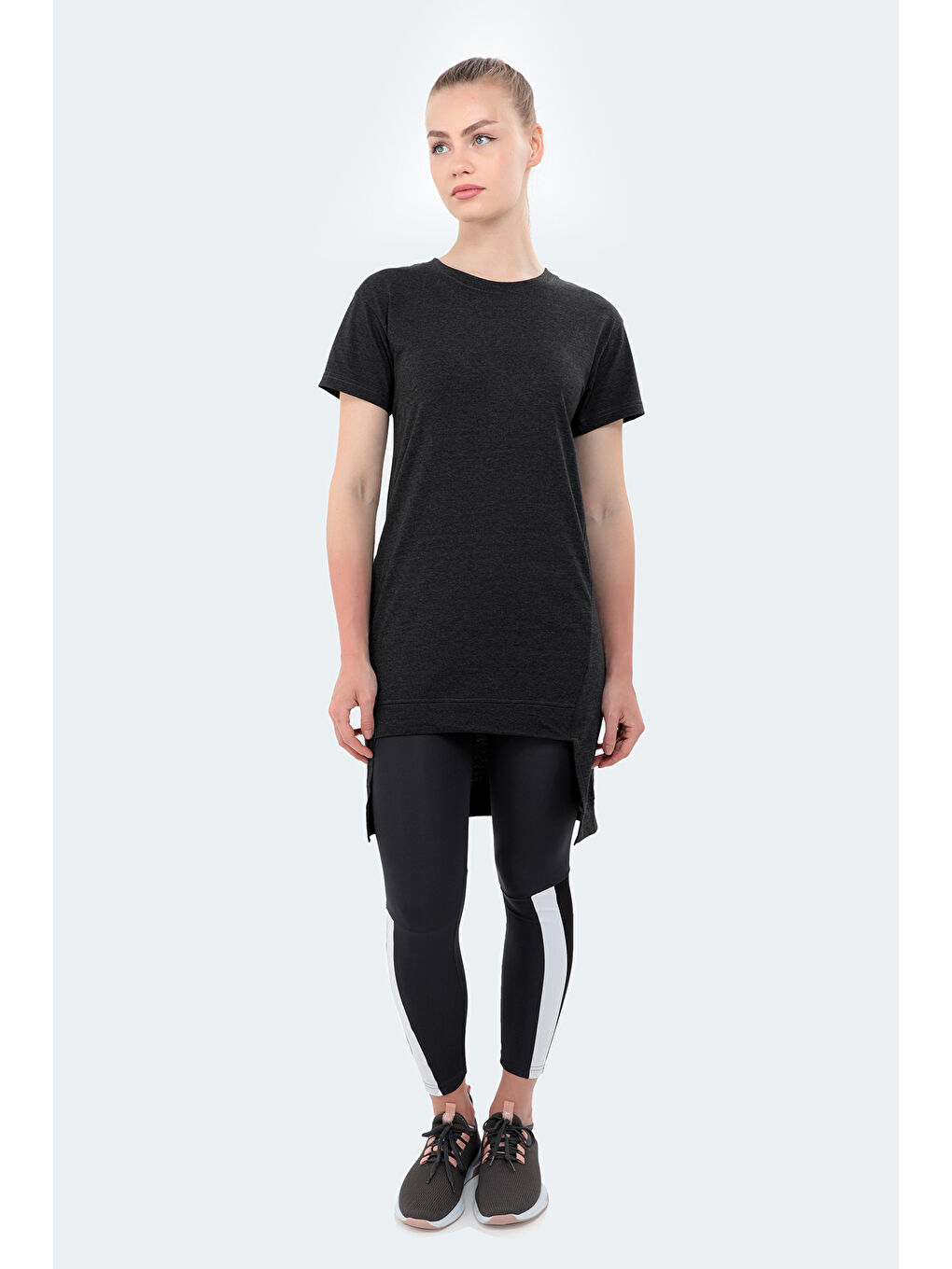 MINATO Kadın Tişört Koyu Gri-4