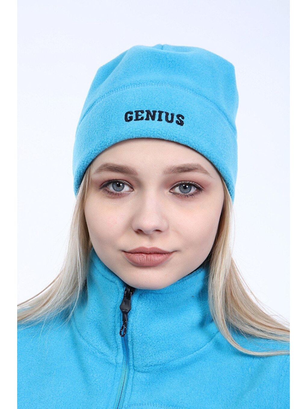 GENIUS STORE Mavi Kadın Polar Outdoor Bere